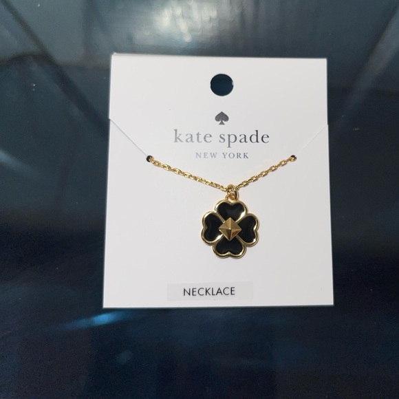 $118 Kate Spade♠️ Spades & Studs Enamel Earrings Mini Pendant Black Gold Set NWT - Picture 4 of 6